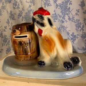 VTG 1960s McCoy Hung Over Dog Bank & Wallet Holder Dresser Caddy for Swank